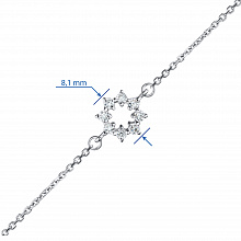 14K White Gold Bracelet with 8 Round-Cut Lab-Created Diamonds 0.13 CT.TW