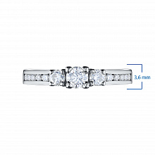 14K White Gold Ring with 13 Round-Cut Lab-Created Diamonds 0.377 CT.TW
