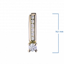 14K Yellow Gold Earrings with 14 Round-Cut Lab-Created Diamonds 0.588 CT.TW