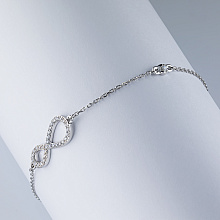 Sterling Silver Bracelet with 32 Round-Cut Lab-Created Diamonds 0.269 CT.TW