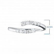 14K White Gold Ring with 10 Round-Cut Lab-Created Diamonds 0.249 CT.TW