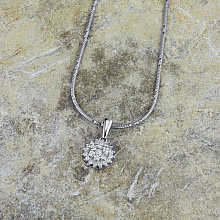 Sterling Silver Pendant with 23 Round-Cut Lab-Created Diamonds 0.251 CT.TW