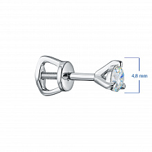 Sterling Silver Earring Studs with 2 Round-Cut Lab-Created Diamonds 0.568 CT.TW