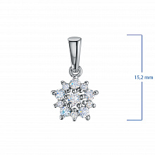 Sterling Silver Pendant with 11 Round-Cut Lab-Created Diamonds 0.221 CT.TW