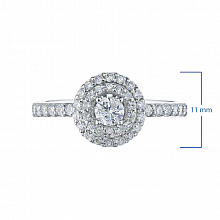 Sterling Silver Ring with 45 Round-Cut Lab-Created Diamonds 0.527 CT.TW