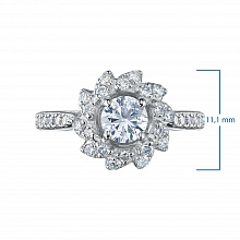 14K White Gold Ring with 33 Round-Cut Lab-Created Diamonds 0.882 CT.TW