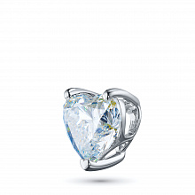 14K White Gold Pendant with 1 A heart-Cut Lab-Created Diamond 1.52 CT.TW