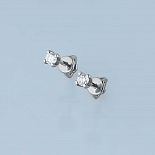 Sterling Silver Earring Studs with 2 Round-Cut Lab-Created Diamonds 0.084 CT.TW
