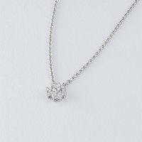 Sterling Silver Necklace with 9 Round-Cut Lab-Created Diamonds 0.154 CT.TW - изображение 4