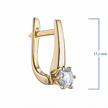 14K Yellow Gold Earrings with 2 Round-Cut Lab-Created Diamonds 0.607 CT.TW