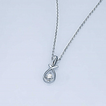 Sterling Silver Pendant with 1 Round-Cut Diamond 0.126 CT.TW