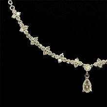 14K White Gold Necklace with 50 Round-Cut Lab-Created Diamonds 3.134 CT.TW
