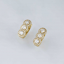 14K Yellow Gold Earrings with 70 Round-Cut Lab-Created Diamonds 1.023 CT.TW