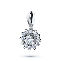White Gold Pendant with 13 Round-Cut Lab-Created Diamonds 0.374 CT.TW - изображение 1