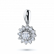 White Gold Pendant with 13 Round-Cut Lab-Created Diamonds 0.354 CT.TW