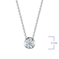14K White Gold Necklace with 1 Round-Cut Lab-Created Diamond 0.78 CT.TW - изображение 3