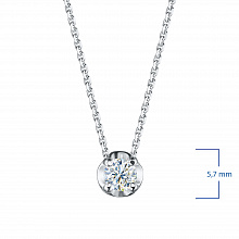14K White Gold Necklace with 1 Round-Cut Lab-Created Diamond 0.73 CT.TW