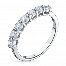 14K White Gold Ring with 7 Round-Cut Lab-Created Diamonds 0.753 CT.TW
