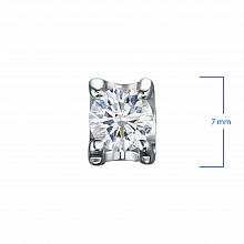 Sterling Silver Earring Studs with 2 Round-Cut Lab-Created Diamonds 0.506 CT.TW