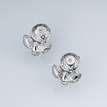 Sterling Silver Earrings with 2 Round-Cut Lab-Created Diamonds 0.027 CT.TW