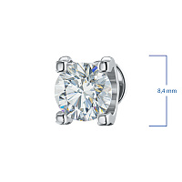 14K White Gold Earring Studs with 2 Round-Cut Lab-Created Diamonds 0.616 CT.TW - изображение 2