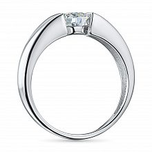 14K White Gold Ring with 1 Round-Cut Lab-Created Diamond 0.728 CT.TW