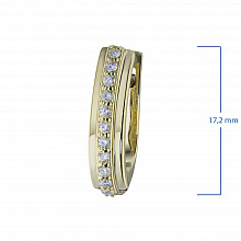 14K Yellow Gold Earrings with 22 Round-Cut Lab-Created Diamonds 0.356 CT.TW