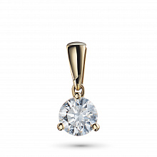 14K Yellow Gold Pendant with 1 Round-Cut Lab-Created Diamond 0.309 CT.TW