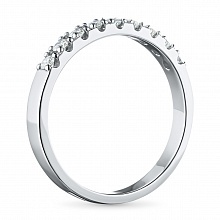 14K White Gold Ring with 9 Round-Cut Lab-Created Diamonds 0.334 CT.TW