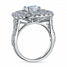 14K White Gold Ring with 57 Round-Cut Lab-Created Diamonds 3.504 CT.TW