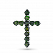 Sterling Silver Pendant with 11 Round-Cut Chromdiopsides 3.048 CT.TW