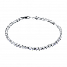 14K White Gold Bracelet with 46 Round-Cut Lab-Created Diamonds 3.894 CT.TW