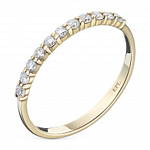 14K Yellow Gold Ring with 11 Round-Cut Lab-Created Diamonds 0.248 CT.TW