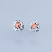 14K White Gold Earring Studs with 22 Round-Cut Lab-Created Diamonds 1.686 CT.TW