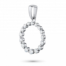 Sterling Silver Pendant with 16 Round-Cut Lab-Created Diamonds 0.547 CT.TW