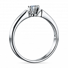 Sterling Silver Ring with 1 Round-Cut Lab-Created Diamond 0.287 CT.TW