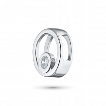 Sterling Silver Pendant with 1 Round-Cut Diamond 0.053 CT.TW