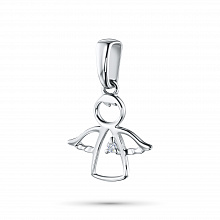 Sterling Silver Pendant with 1 Round-Cut Lab-Created Diamond 0.016 CT.TW