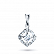 Sterling Silver Pendant with 17 Round-Cut Lab-Created Diamonds 0.436 CT.TW
