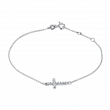 14K White Gold Bracelet with 11 Round-Cut Lab-Created Diamonds 0.162 CT.TW