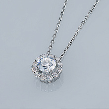 White Gold Pendant with 13 Round-Cut Lab-Created Diamonds 1.157 CT.TW