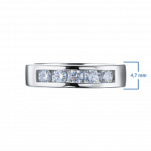 14K White Gold Ring with 5 Round-Cut Lab-Created Diamonds 0.746 CT.TW