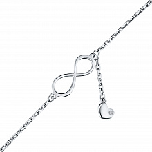 Sterling Silver Bracelet with 1 Round-Cut Diamond 0.006 CT.TW