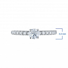 14K White Gold Ring with 15 Round-Cut Lab-Created Diamonds 0.364 CT.TW