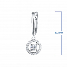 Sterling Silver Earrings with 38 Round-Cut Lab-Created Diamonds 1.276 CT.TW