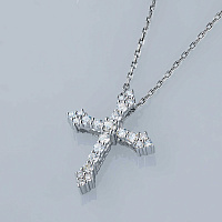 Sterling Silver Pendant with 23 Round-Cut Lab-Created Diamonds 0.443 CT.TW - изображение 8