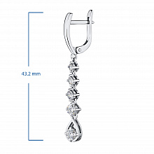 14K White Gold Earrings with 10 Round-Cut Lab-Created Diamonds 1.244 CT.TW