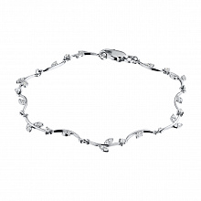 14K White Gold Bracelet with 35 Round-Cut Lab-Created Diamonds 0.438 CT.TW