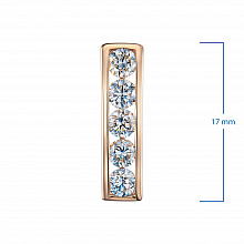 14K Rose Gold Pendant with 5 Round-Cut Lab-Created Diamonds 0.666 CT.TW