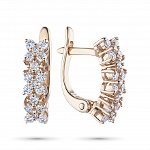 14K Rose Gold Earrings with 34 Round-Cut Lab-Created Diamonds 0.512 CT.TW